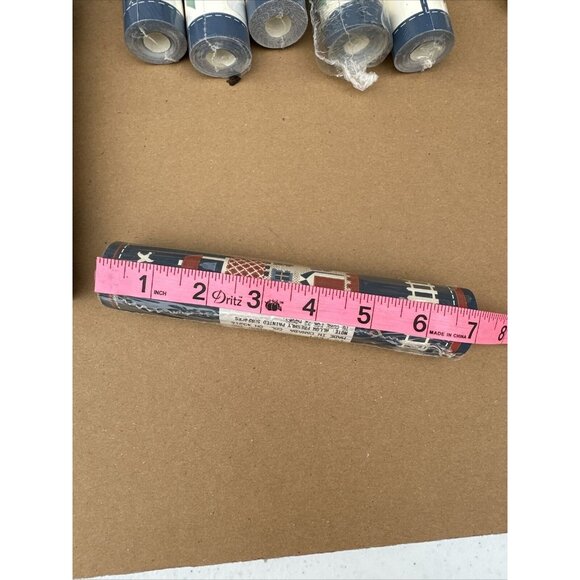 Vintage 90’s Wallpaper Border Country Farm Blue Mauve Prepasted Borden 30 Feet - Picture 5 of 5